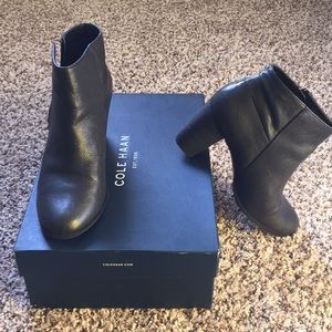 COLE HAAN black leather booties